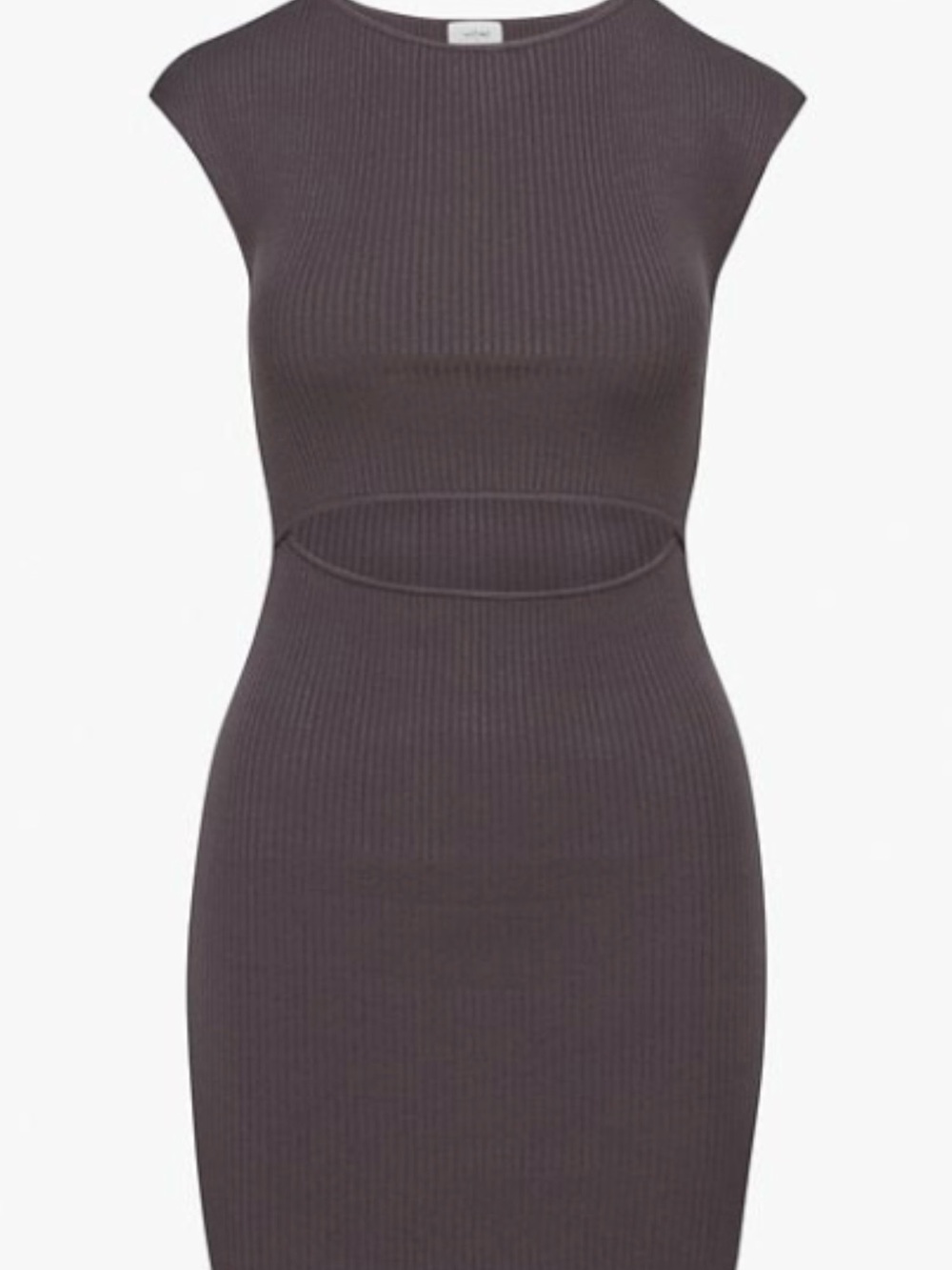 Wilfred Sleeveless Ribbed Midi Dress in Charcoal